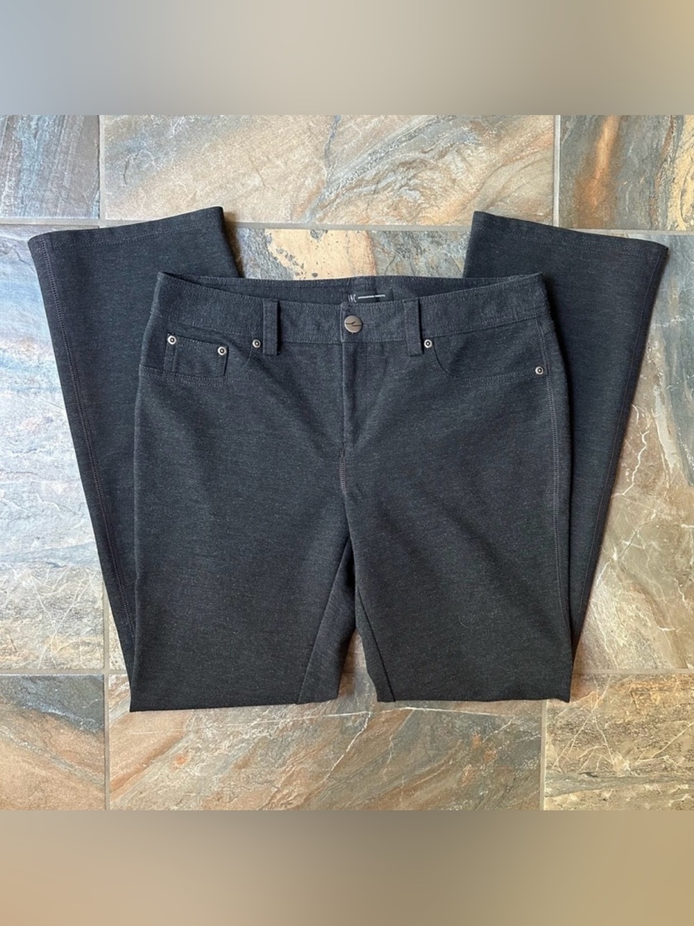 INC International Concepts Dark Gray Women's Straight Leg Pants Size 12 Stretch